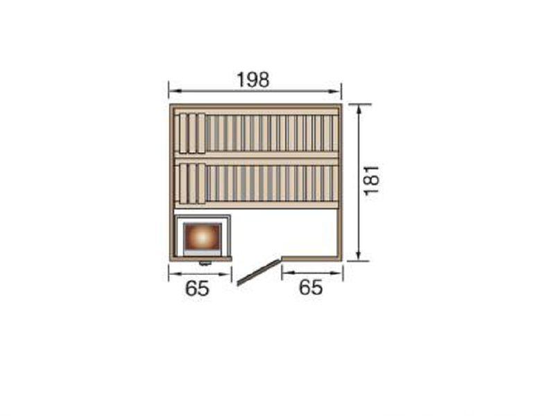 MH-Sauna BERGEN 2 Classic ohne Ofen 198 x 181 x 203 cm