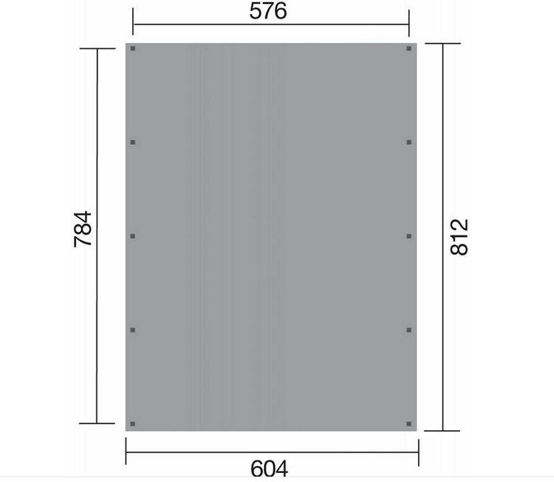 weka Doppelcarport 609 Gr. 2 mit Stahltrapezblechdach , 576 x 784 cm