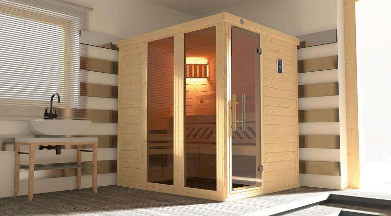 weka Design-Sauna KEMI PANORAMA 1 inkl. Saunaofen 7,5 kW BioS inkl. FarbvisionenSet A