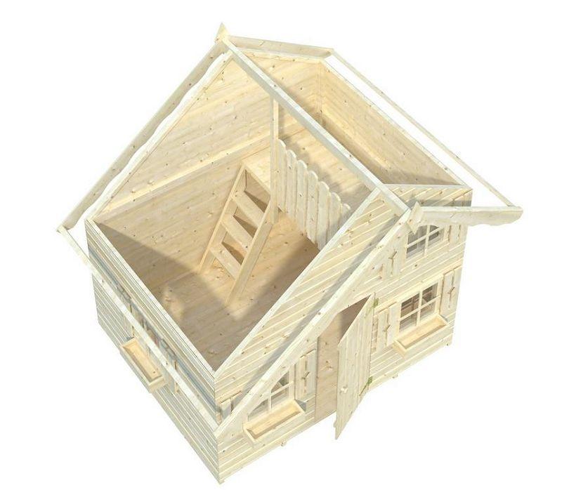 Holzspielhaus Spielhütte Spielhaus  Tom 16mm mit Dachschindeln